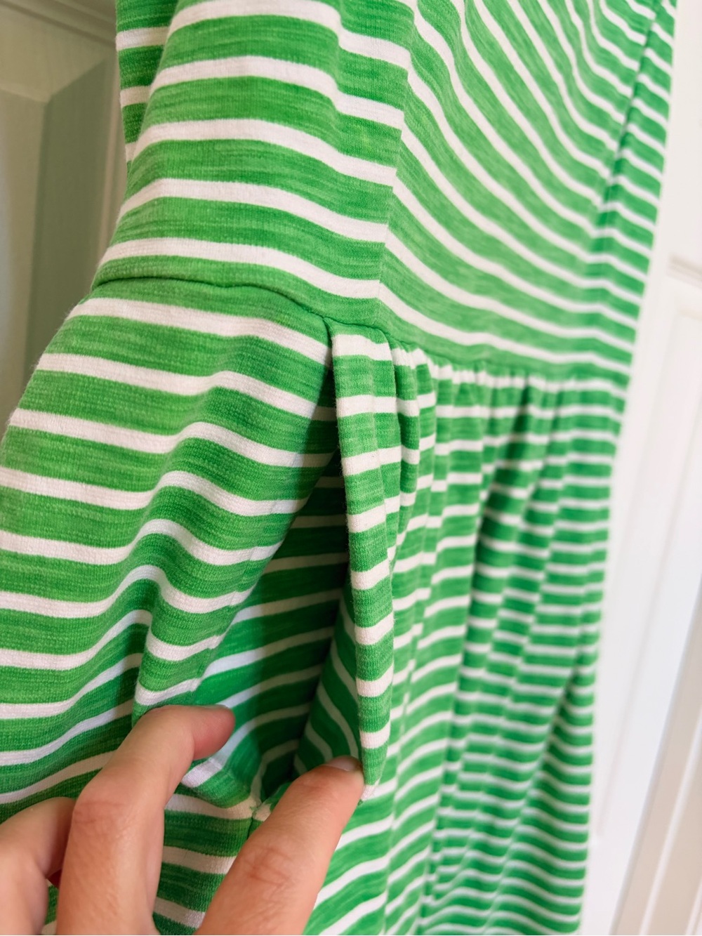 J. Crew Factory Green and White Striped Sleeveless Mini Dress - Picture 3 of 5